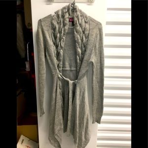 Say What womens size medium grey knit sweater wrap.